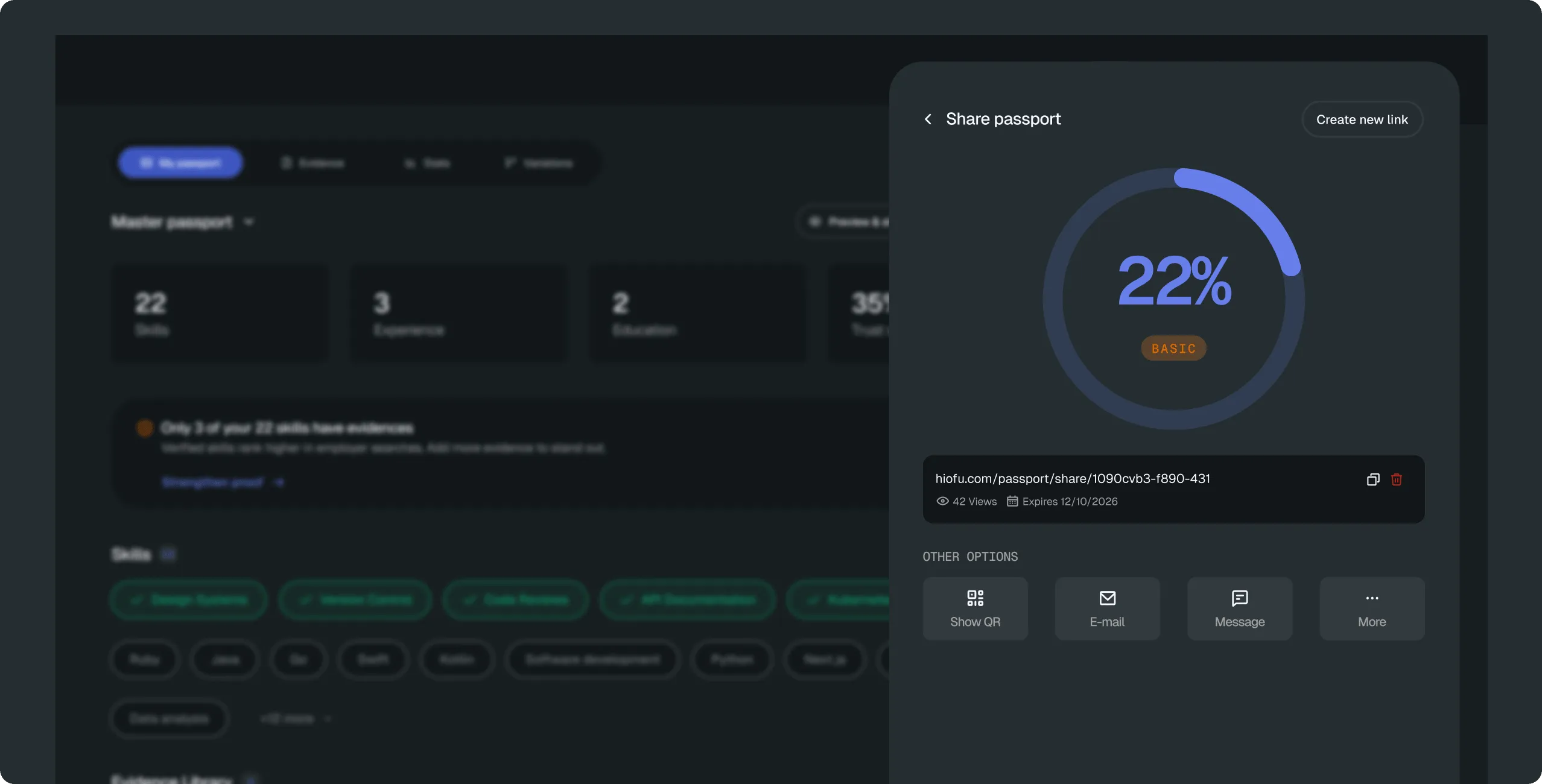 Passport builder interface